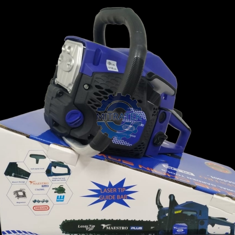 Mesin Chainsaw Maestro Lasertip Bar 22" - Gergaji Mesin Maestro MT6500L Plus Original