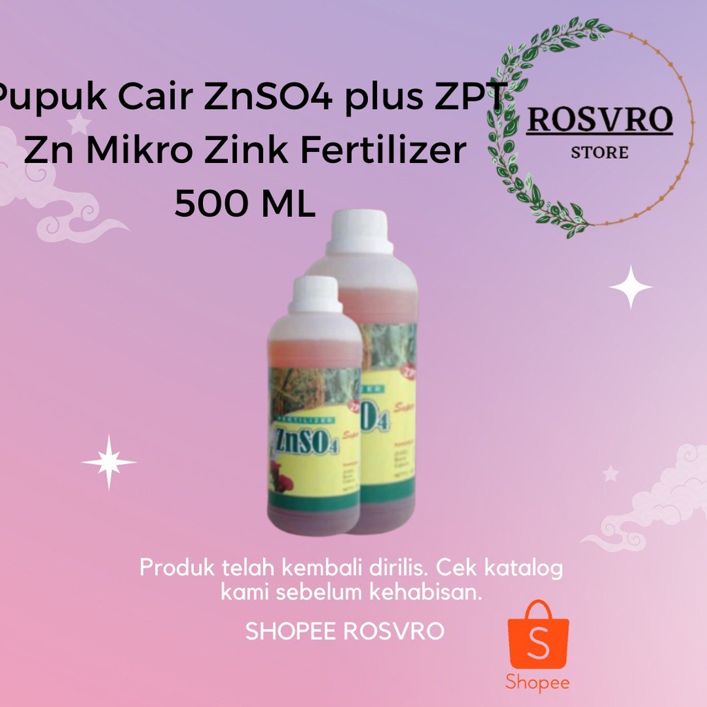 Pupuk Cair ZnSO4 plus ZPT Zn Mikro Zink Fertilizer 500 ML