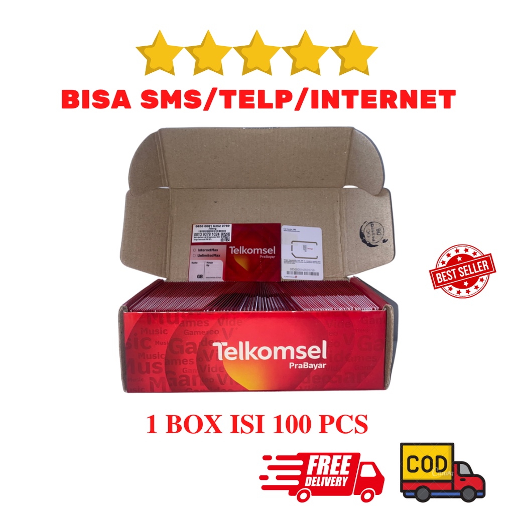 PERDANA 1 BOX TELKOMSEL SIMPATI RED ISI 100 PCS (BISA SMS/TLP)
