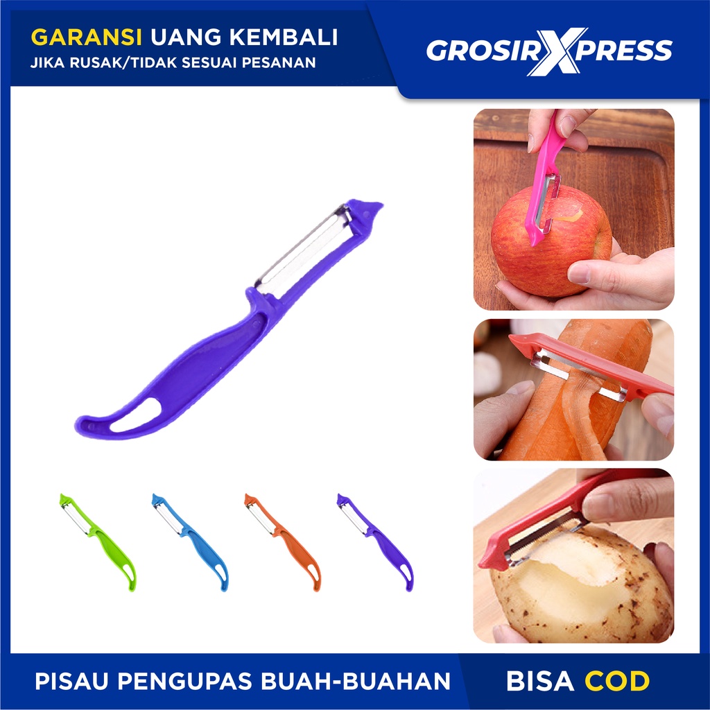 Pisau Buah Piso Kupas Alat Pembersih Pengupas kulit buah sayur di dapur Peeler Stainless