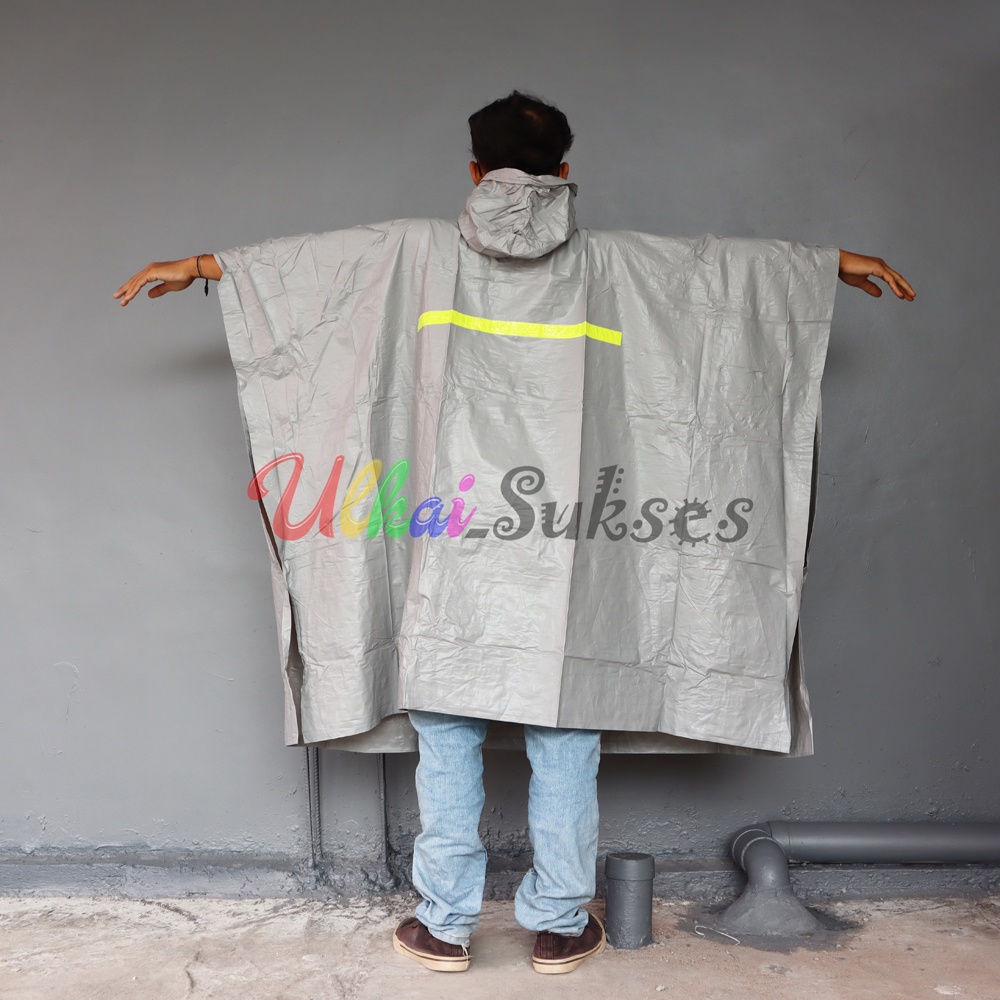 Jas Hujan Poncho Polos Kancing Raincoat Ponco Idola Mantel Hujan Model Kelalawar Murah