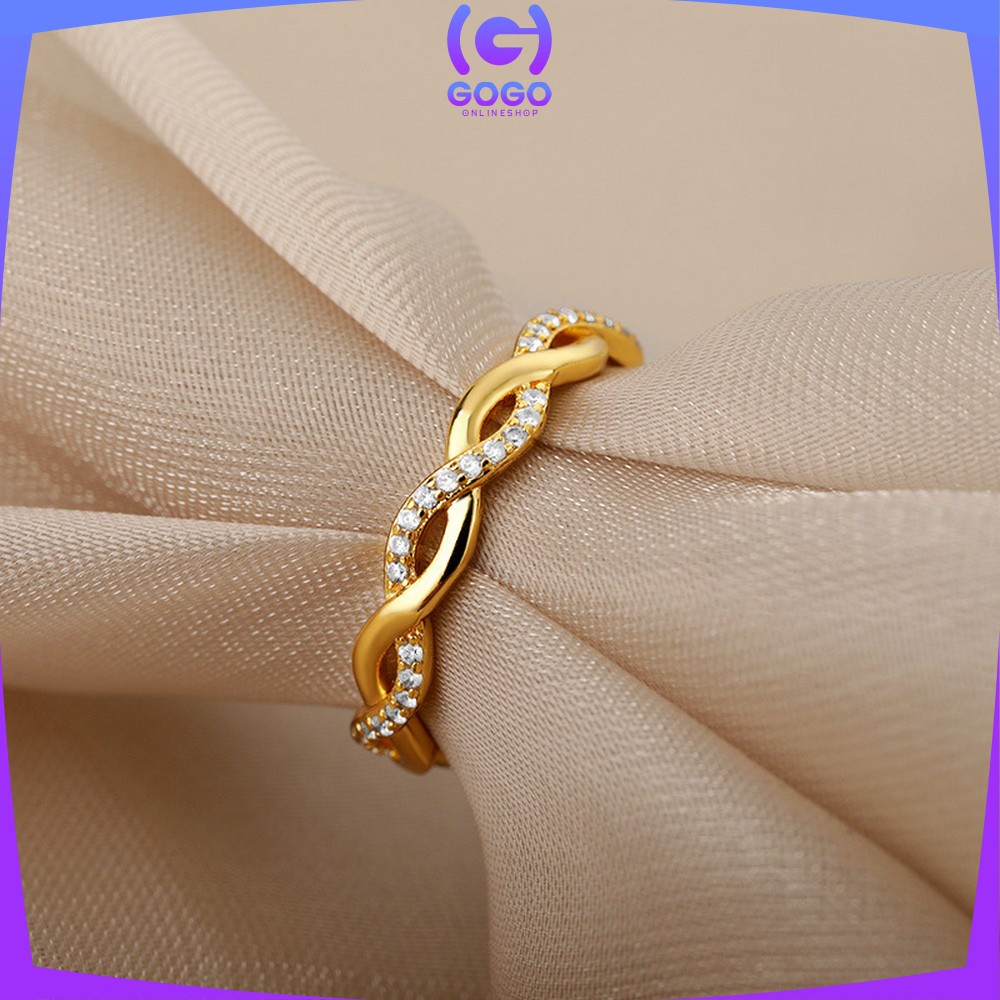 GOGO-K86 Cincin Wanita Diamond Fashion Korea Cincin Bentuk Hati Simple Ring Aksesoris Perhiasan Wanita