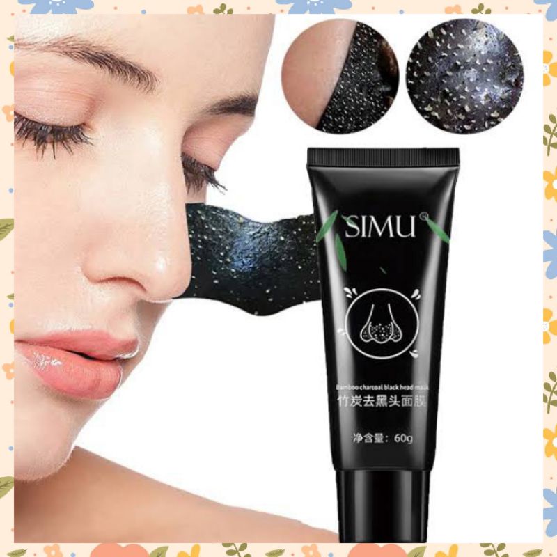 SIMU Bamboo Charcoal Blackhead Mask Masker Wajah Angkat Komedo Original