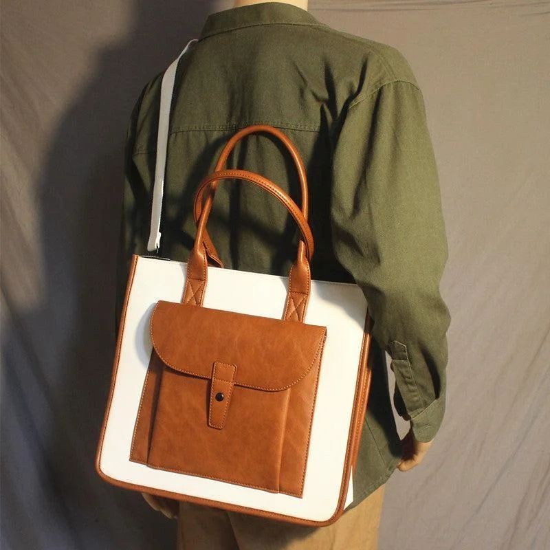 ZRA MAN SQUARE TOTE BAG WITH HANDLE