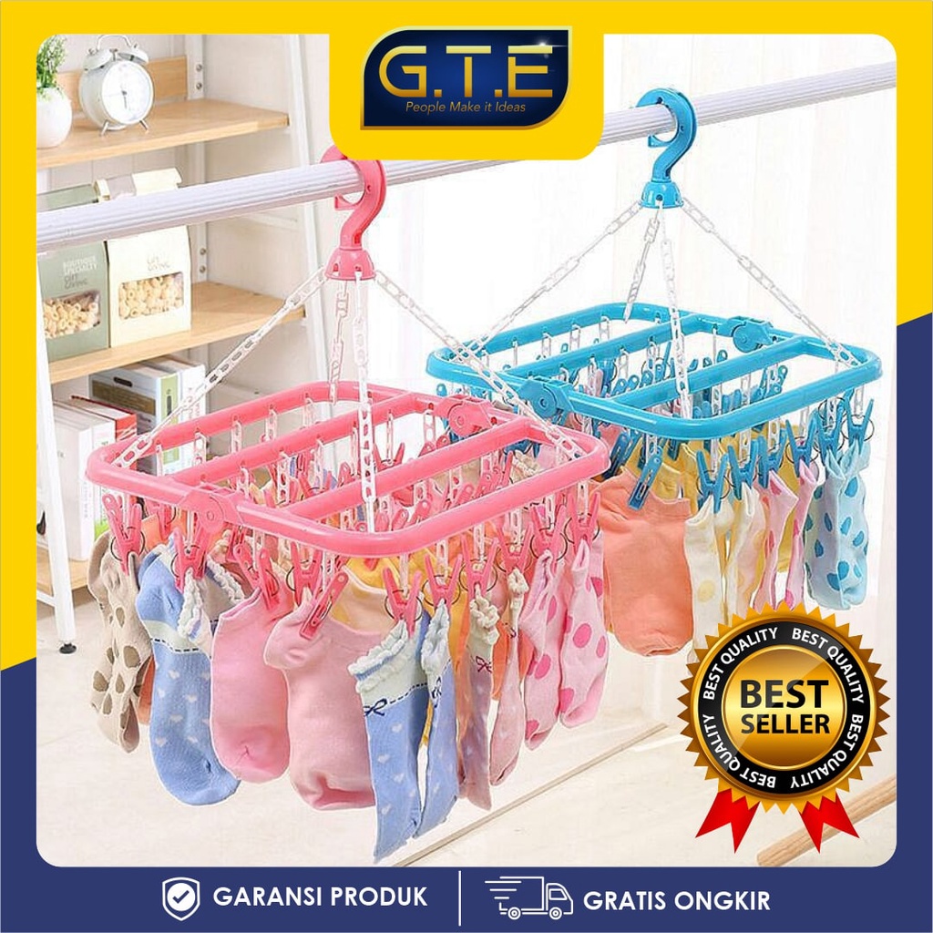 GTE | HANGER SERBAGUNA 32 JEPIT | GANTUNGAN BAJU | GANTUNGAN JEMURAN | 32 HOOK