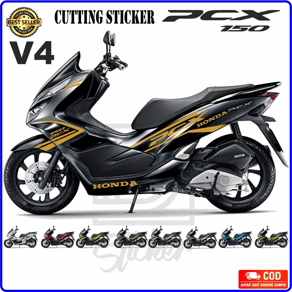 Cutting Sticker PCX 150 Variasi 4 Stiker Motor honda keren Hologram stabilo hitam putih merah