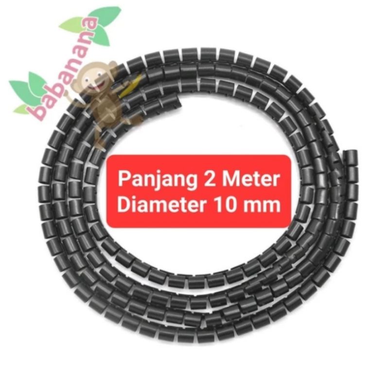 Pembungkus kabel spiral Diameter 10mm plastik cover cable management