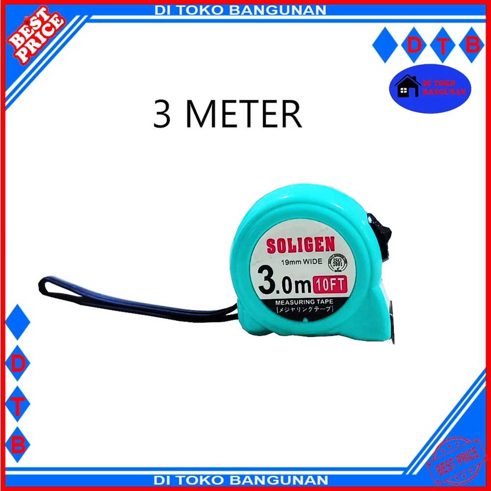 Meteran Roll 3M - 5 M - 7.5 M SOLIGEN- Measuring Tape SOLIGEN