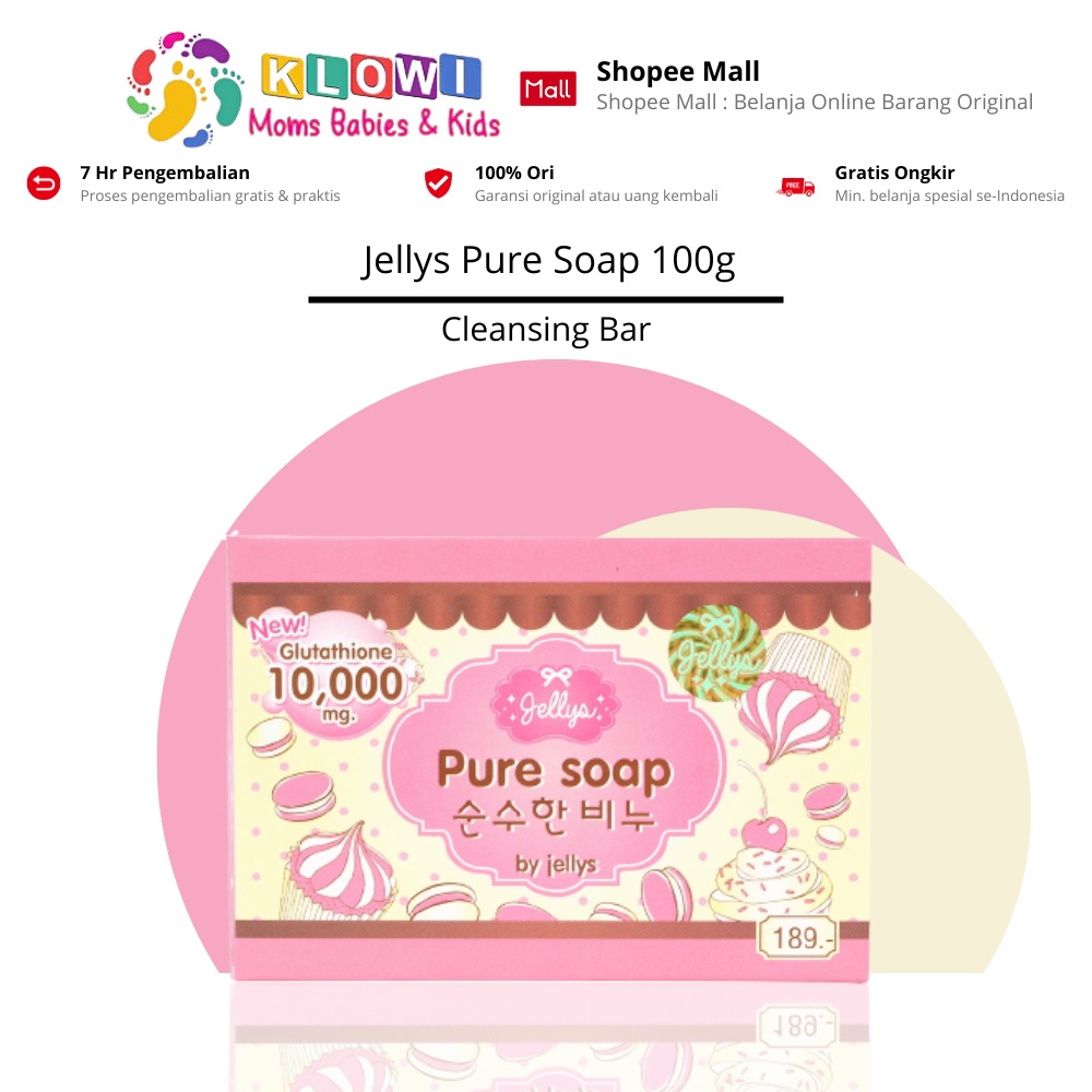 Jellys Pure Soap 100G / Jellys Sabun Pemutih / Sabun Batang / Glutathione 10000Mg