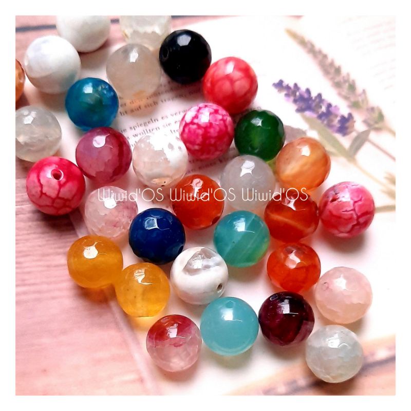 (12 butir ) MIX BATU AGATE 10 mm