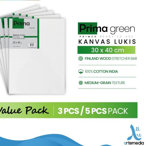 

Kanvas Lukis Prima Green 30x40cm Value Set 3 Cotton Canvas - SET 3