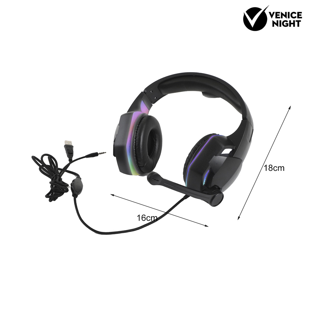 (VNEP) (Berkabel) G2000 Headphone Efek Cahaya Pengurangan Kebisingan Headset Gaming Suara Stereo Bass Yang Kuat untuk Rumah