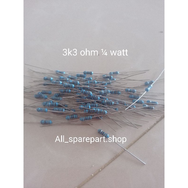 Resistor 3k3 1/4 watt 10 pcs