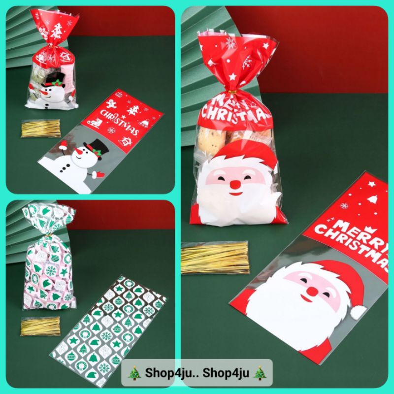 

(isi 15) New 2023 Plastik tebal unk Goodie bag kado Natal Christmas Plastic