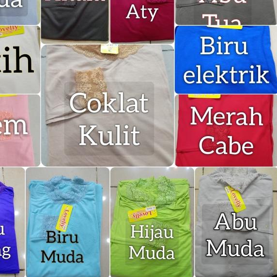 Manset Gamis Renda | Baju Gamis Renda | Dalaman Gamis - abu tua, XL