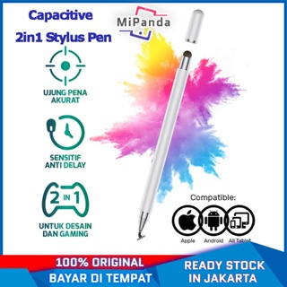 Capacitive Stylus Pen Universal 2 in 1 for Mobile and Tablet PC Bisa Semua Android IOS dan Samsung Apple Ipad fine point Ujung Lancip