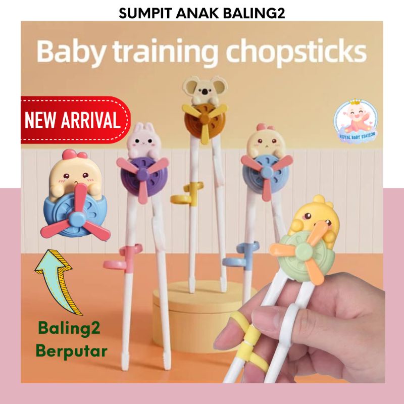 NEW PROMO Sumpit Karakter Anak Fly Baling2 Berputar Premium Lucu