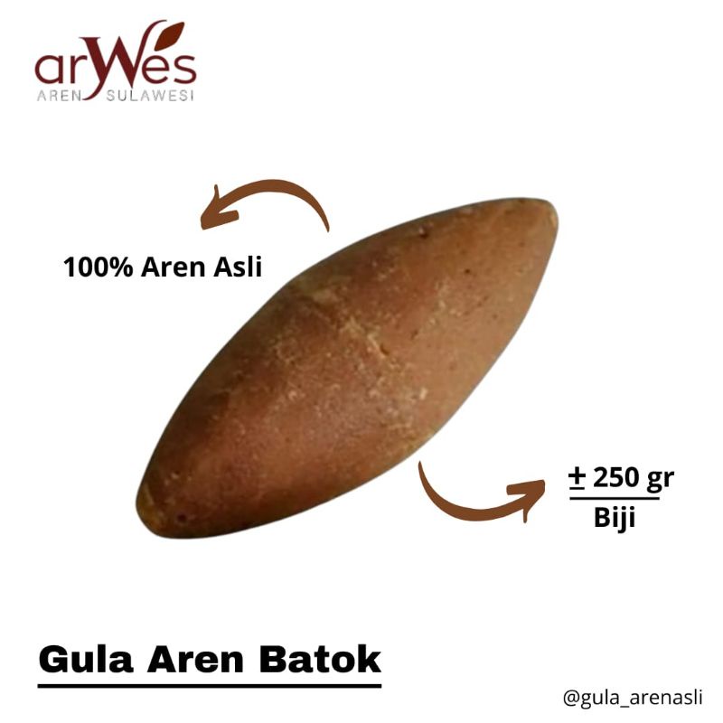

Gula Merah Jawa Asli Aren Batok 250gr Arwes