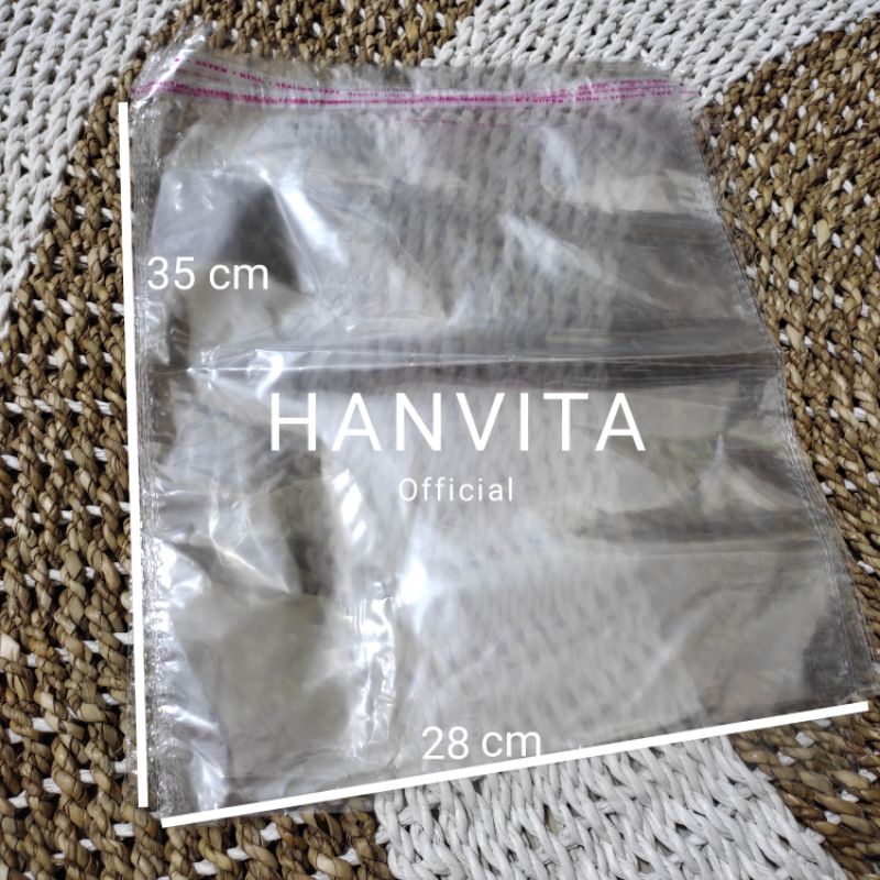 Plastik OPP Bening Plastik Kemasan Baju Ukuran 28x35 cm 1 pack dengan perekat yang kuat