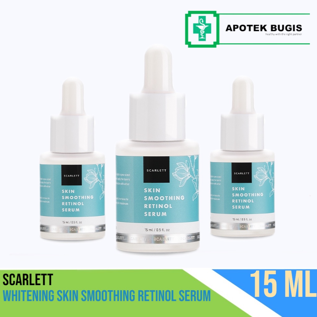 Scarlett Whitening Skin Smoothing Retinol Serum Size 15 ml Pemutih Kulit  Menghaluskan