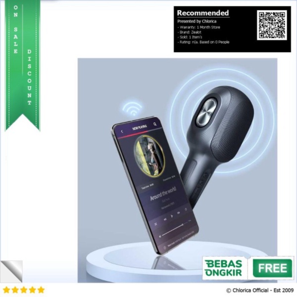 Promo Zealot Mikrofon Karaoke Wireless Bluetooth Speaker Portable KTV - S58 - Hitam Zealot Limited