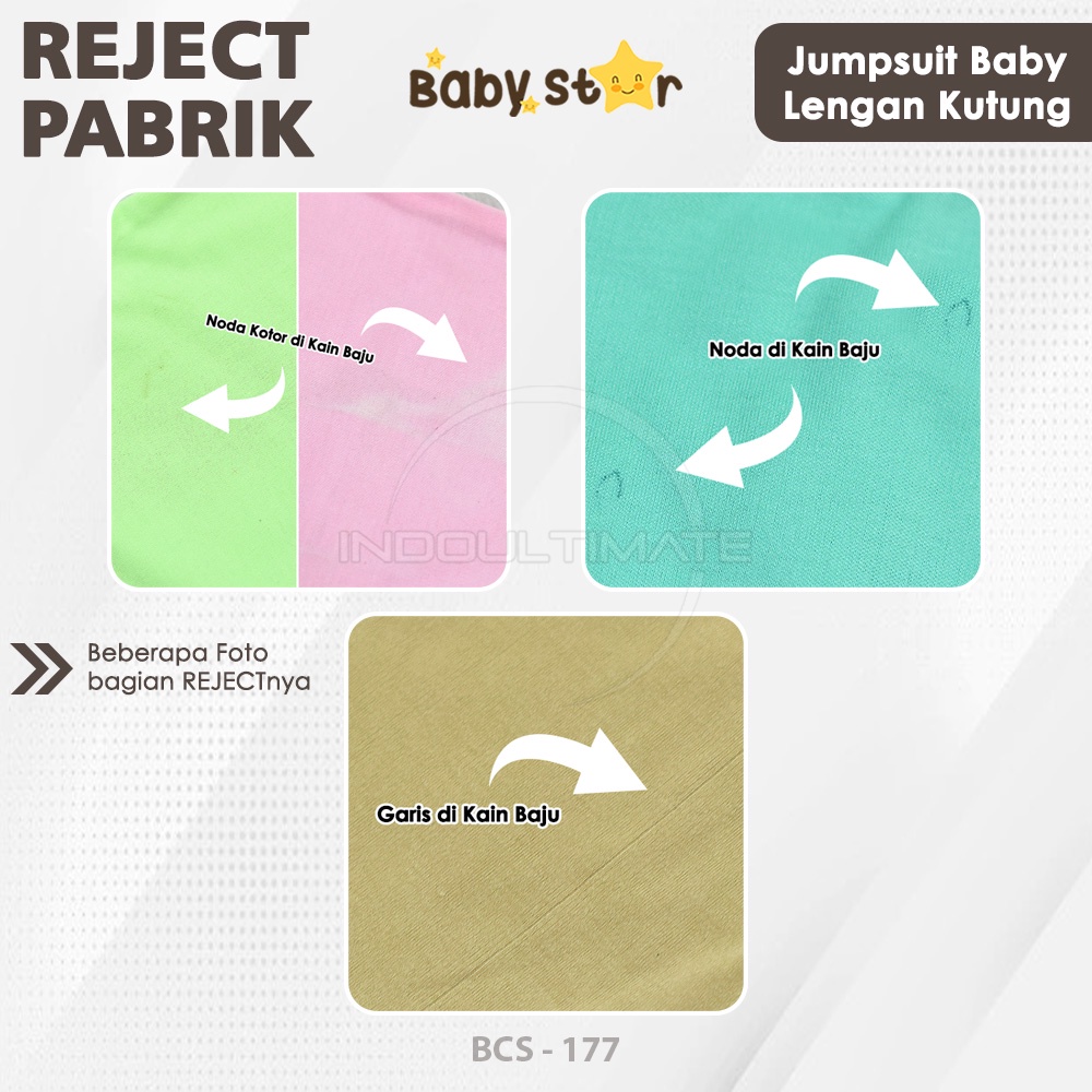 REJECT SALE 1 Pcs Jumsuit Bayi Jumper Bayi BABY STAR / BRIGHT STAR Baju Bayi Perempuan Laki Laki Cewek BY BCS-177  BCS-178 BCS-179