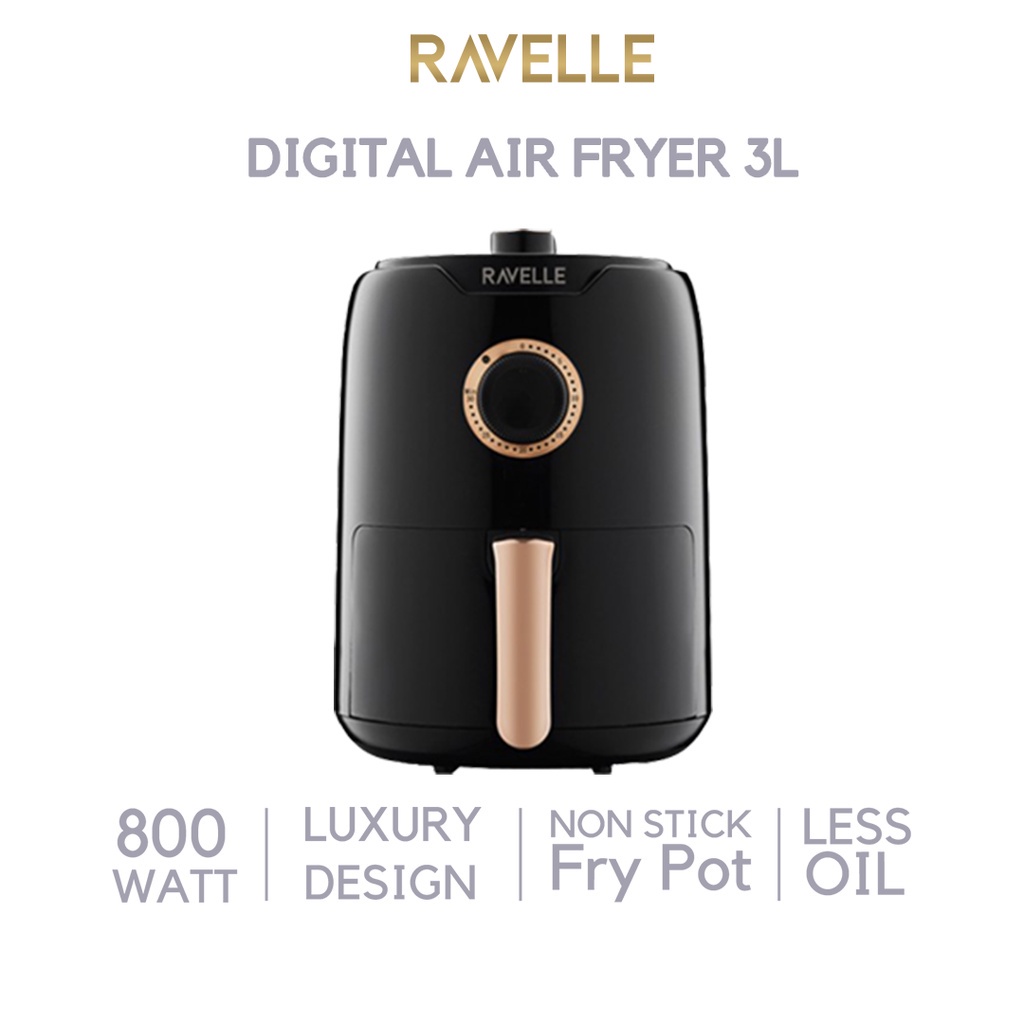 Air Fryer 3L Low Watt - Ravelle Air Fryer 3L - Menggoreng Tanpa Minyak