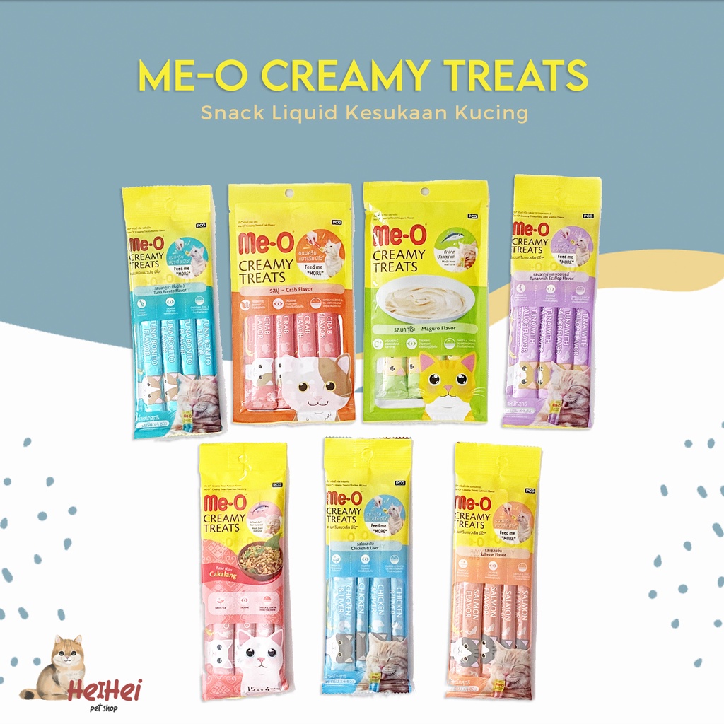 Me-O Creamy Treats 4 pcs - Snack Kucing - Cat Snack Liquid Meo Creamy - Cemilan Kucing