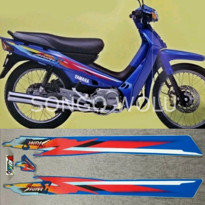STRIPING YAMAHA SIGMA E BIRU STIKER LIS STANDAR