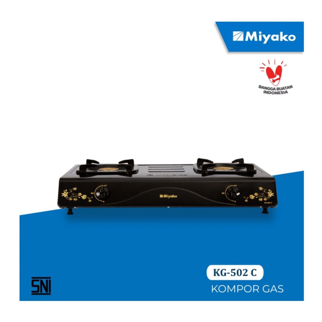 MIYAKO KOMPOR GAS | 2 TUNGKU | KG 502C | Stainless Steel