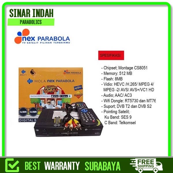 SIP Receiver Parabola Set Top Box DVB-T2 Nex Parabola Combo Top Warranty