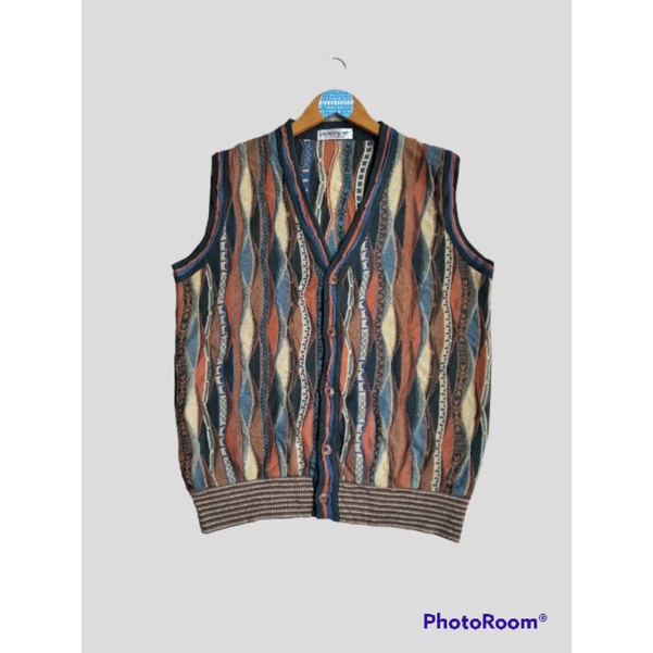ROMPI RAJUT MOTIF TIMBUL STYLE COOGI SECOND VEST RAJUT PRIA WANITA VINTAGE