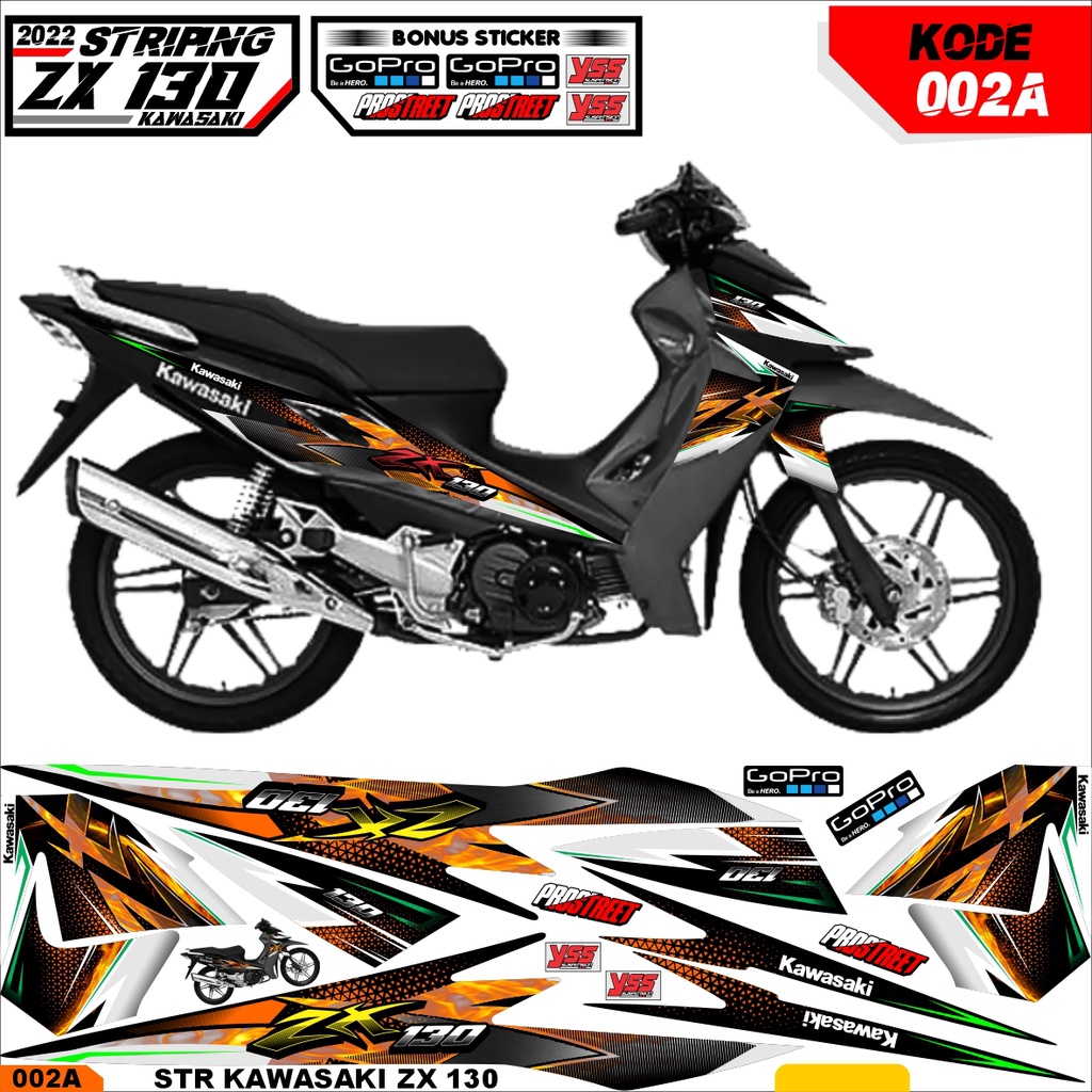 Striping Sticker Decal Kawasaki ZX130 striping sticker kawasaki zx130 kode 002