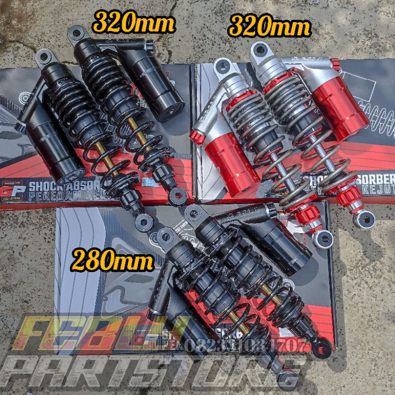 SHOCK SKOK SHOK BELAKANG RIDE IT GP 277 RDC 280 320 MM BLACK AS GOLD TITANIUM RED SHOCKBREAKER TABUN