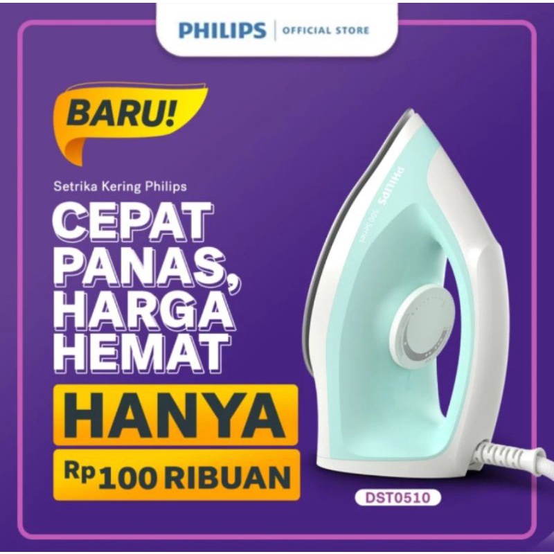 SETRIKA PHILIPS SERI 500 GARANSI RESMI - PHILIPS SETRIKA MURAH - PHILIPS SERI 500 - DRY IRON PHILIPS