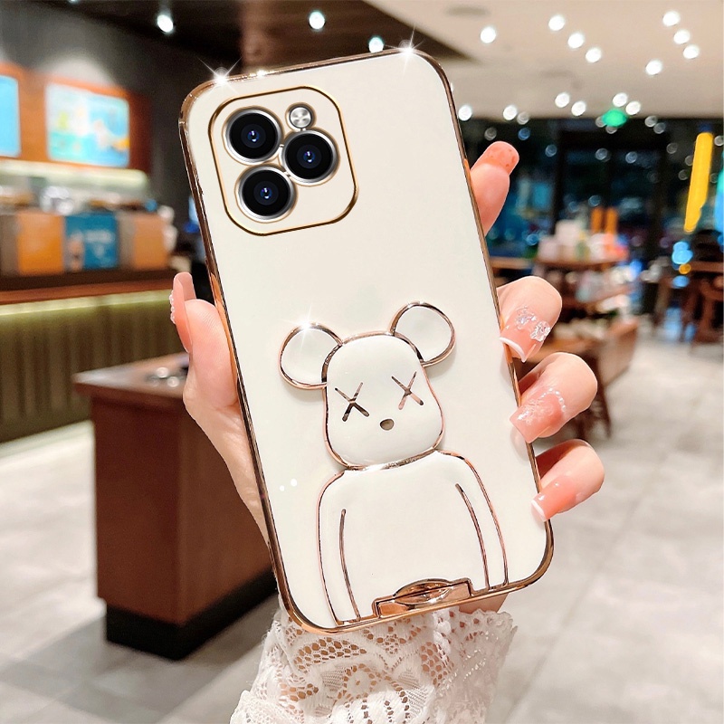 Soft Case Silikon Motif Beruang Untuk iPhone 6 6S Plus 7 8 Plus XR XS Max 11 Pro Max SE