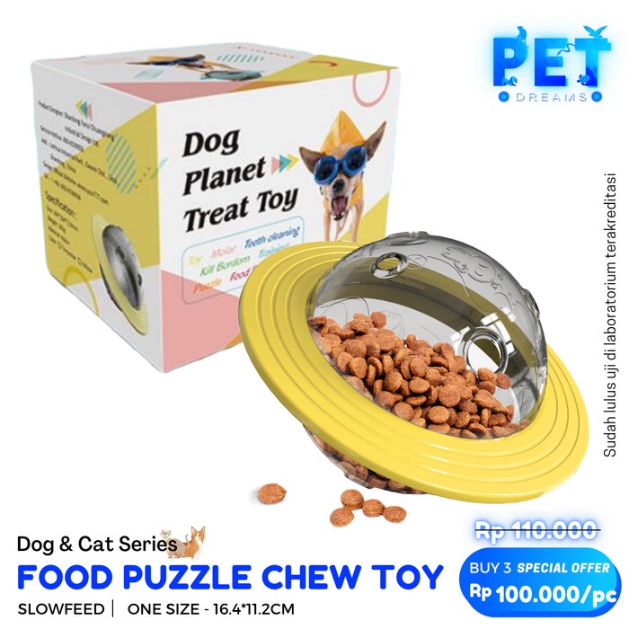 MAINAN GIGITAN ANJING TEMPAT MAKANAN SLOW FEEDER SLOT TREATS DOG PUPPY