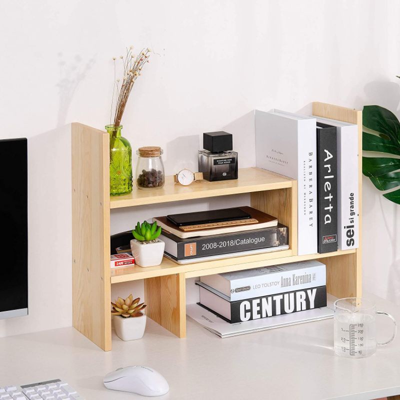 Jual Rak Kayu Mahoni Display Buku Kantor Rak Meja Ukuran Besar Adjustable Shopee Indonesia