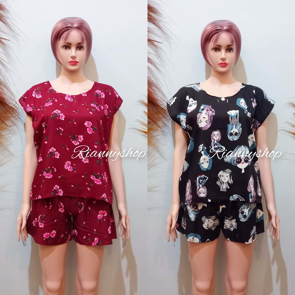 SETELAN PENDEK BABYDOLL MOTIF &amp; TIE DYE