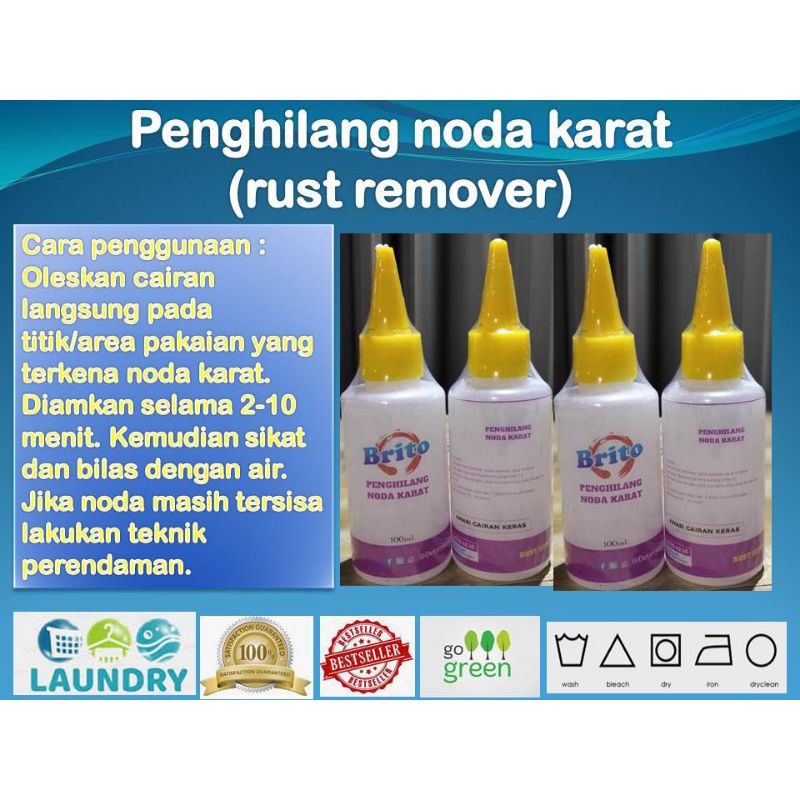 penghilang noda karat pakaian brito 100 ML