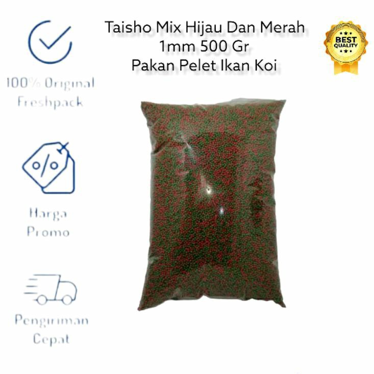 TAISHO MIX TAISHO HIJAU MERAH TAISO SUPER 1 MM 500 GR / 1 KG PELET PAKAN IKAN KOI