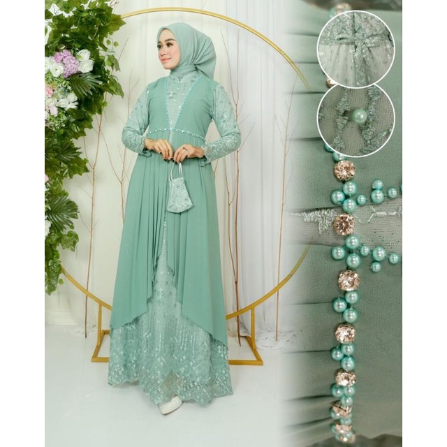 GAMIS DIYANA SERUTY BABY DOLL PAYET MUTIARA/ GAMIS MEWAH/ GAMIS KONDANGAN TERBARU