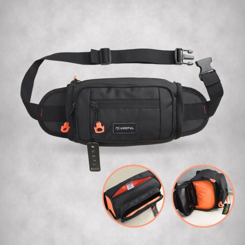 Phantom Black Waistbag U.S.F.L - Tas Pinggang - Tas Keren - Tas Murah