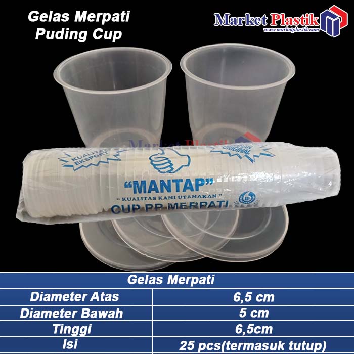 Gelas puding/cup puding 150ml/Cup selai 25pcs/Cup Rujak/Merpati Cup