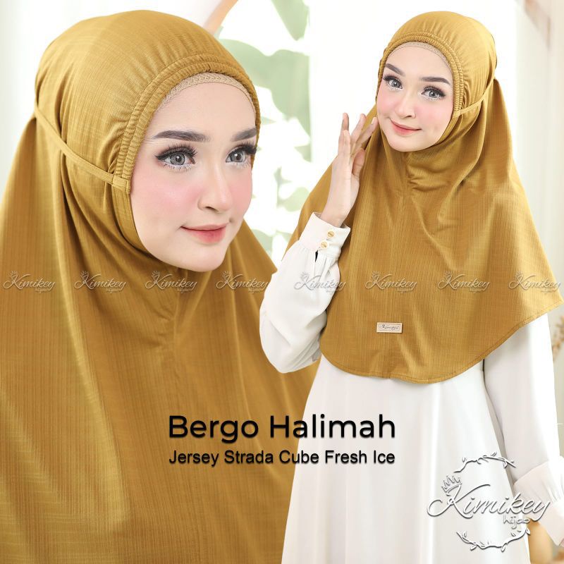 Jilbab bergo kerut ORI kimikey /Hijab instan non pet