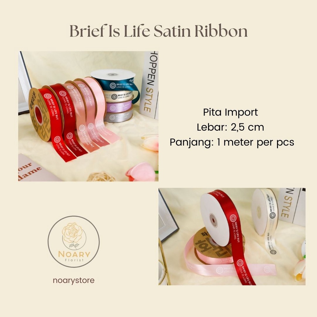 Brief Is Life Satin Ribbon