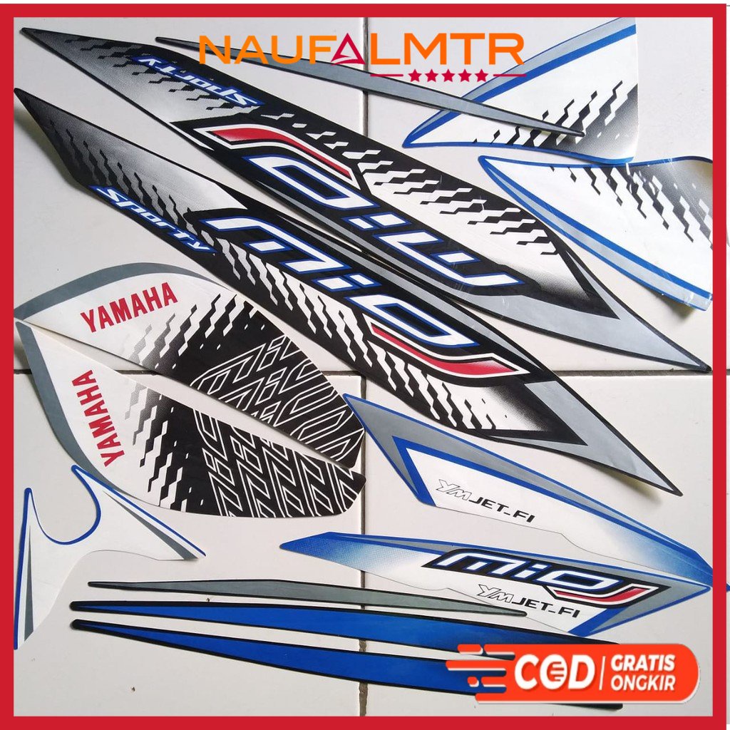stiker striping yamaha mio j sporty 2013 hitam biru