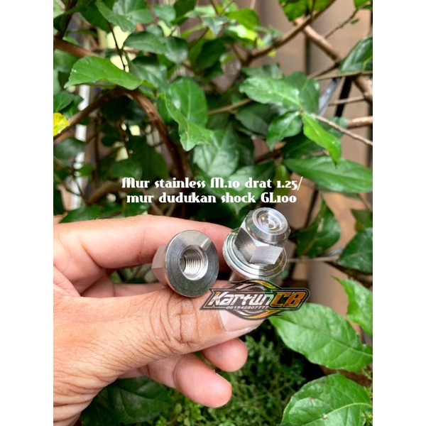 Mur heng mur stainless m.10 drat 1.25 mur stainless dudukan shock belakang GL100