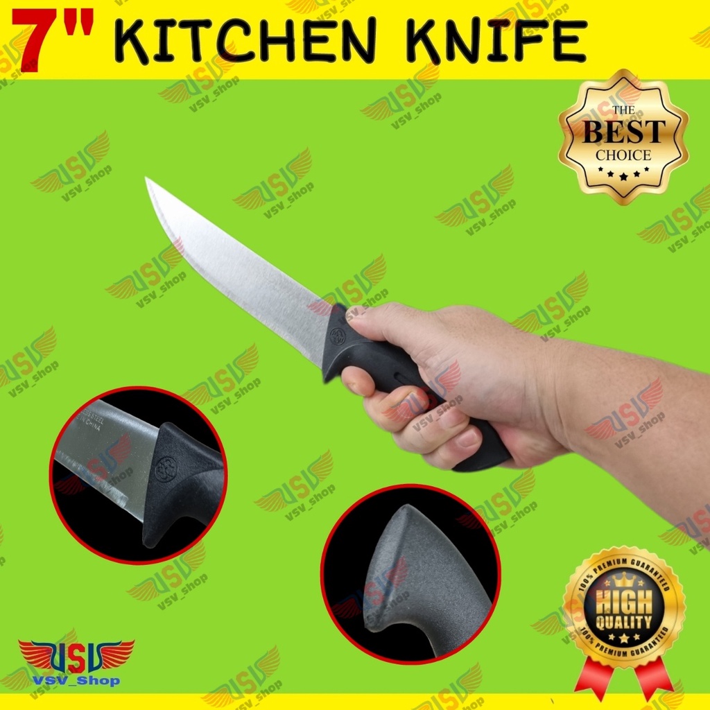 Pisau Dapur Gagang Plastik PP Premium Kitchen Knife 7&quot; Chef Knife