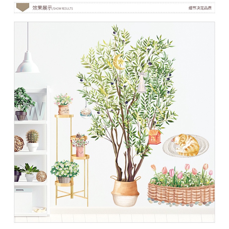 WALL STICKER STIKER DAUN POT POHON WALLSTIKER WALL STICKER DINDING WALLPAPER WALPAPER DAUN WALSTICKER WALSTIKER RUMPUT DEKORASI RUMAH TEMBOK KAMAR MANDI RUANG TIDUR DEKOR DAPUR TAMAN AESTHENTIC GUDANG Q 111 135 89 112 WALLPAPER DAUN